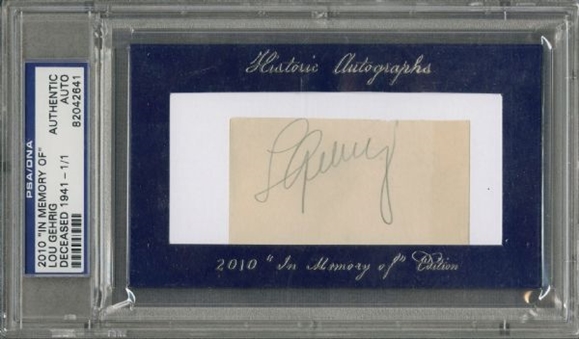 Lou Gehrig Signed Cut Historic Autographed 1 of 2